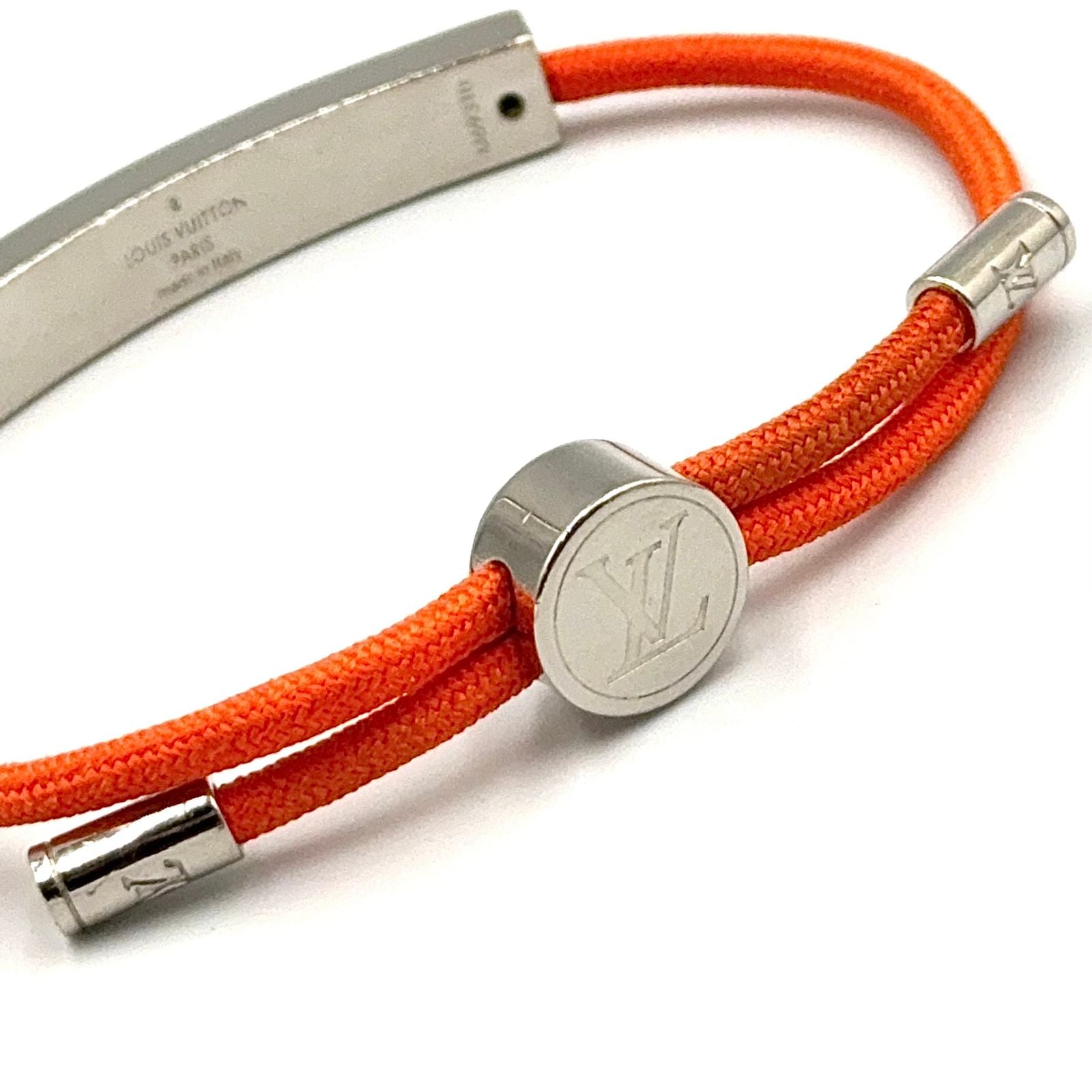 Louis Vuitton LV Space Metal Nylon Orange Silver Bracelet — view 5