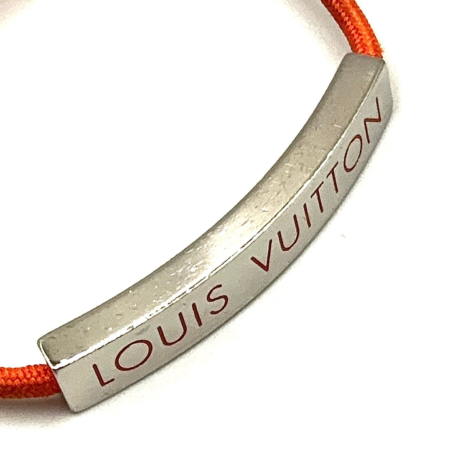 Louis Vuitton LV Space Metal Nylon Orange Silver Bracelet — view 8