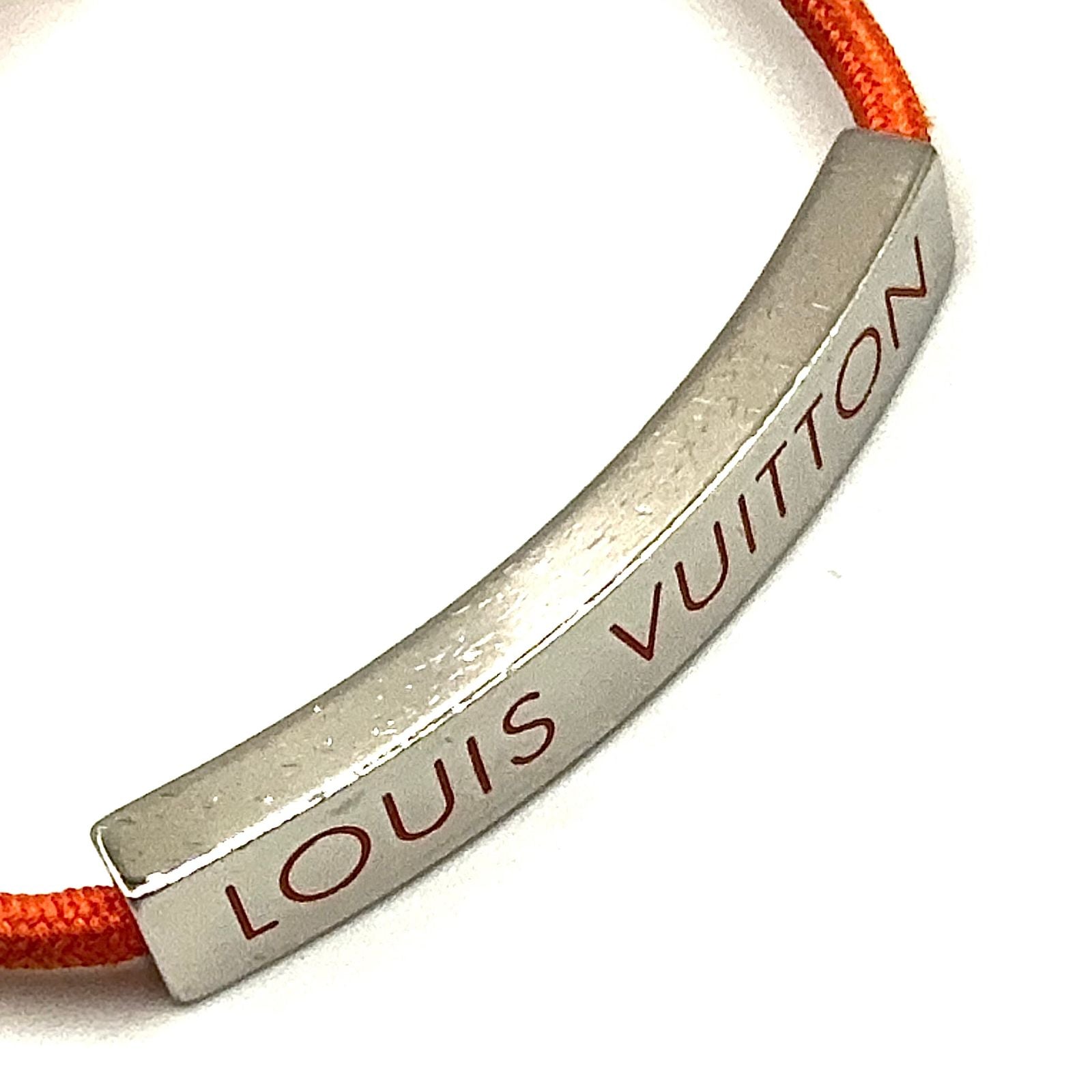 Louis Vuitton LV Space Metal Nylon Orange Silver Bracelet — view 8