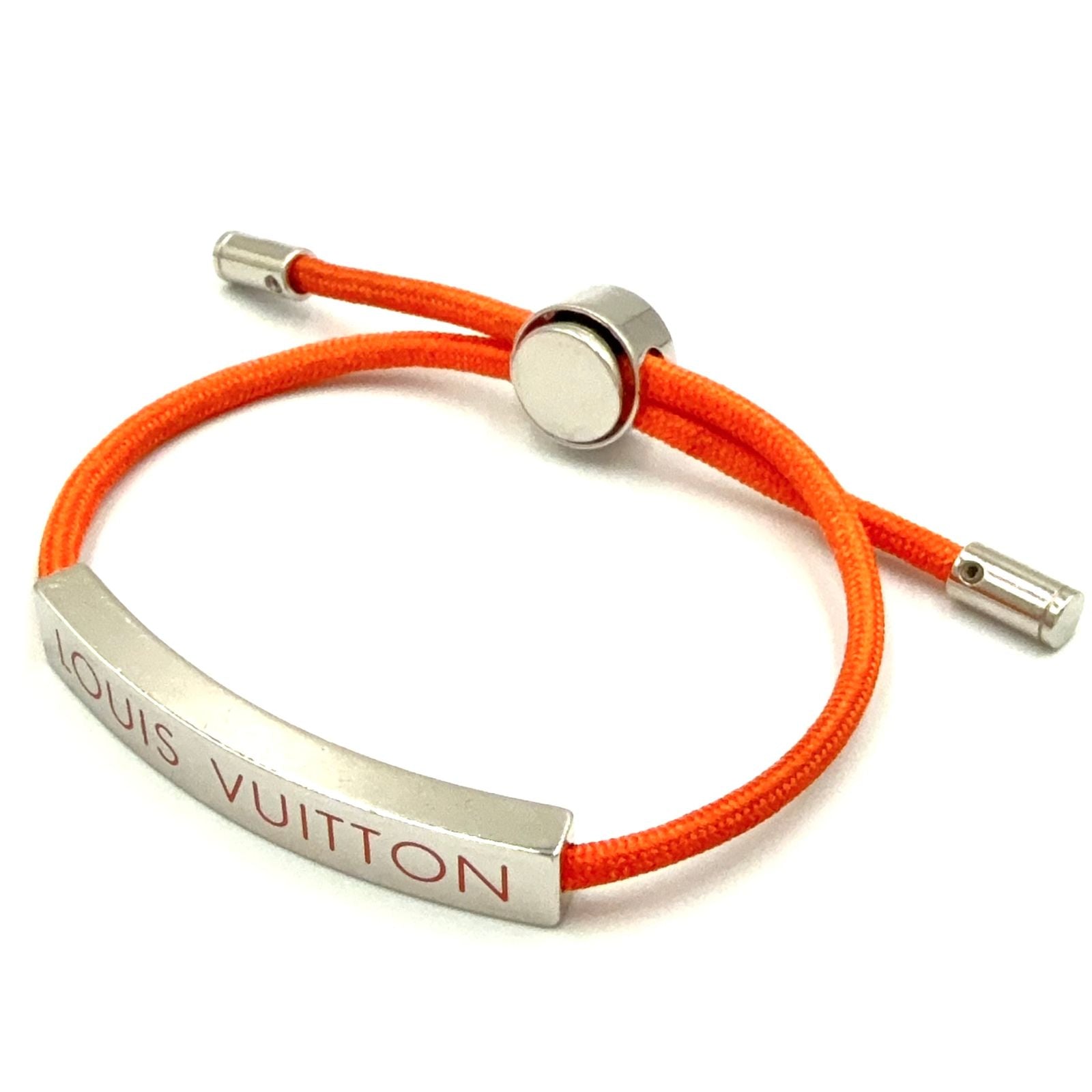 Louis Vuitton LV Space Metal Nylon Orange Silver Bracelet — view 2