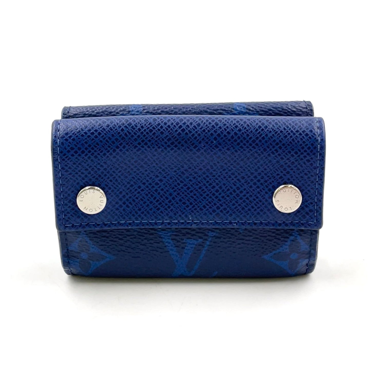 Louis Vuitton Discovery Compact Wallettaigarama Monogram Cobalt Leather Blue
