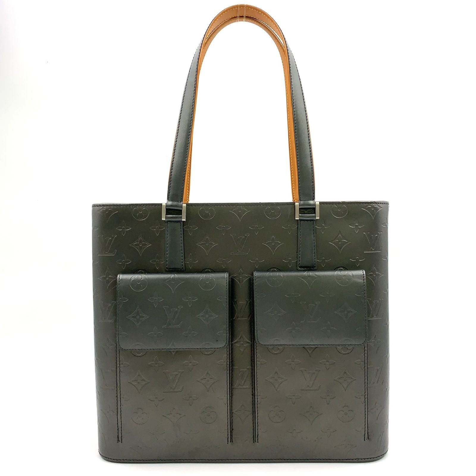 Louis Vuitton Wilwood Monogram Matte Noir Leather Black Tote Silver