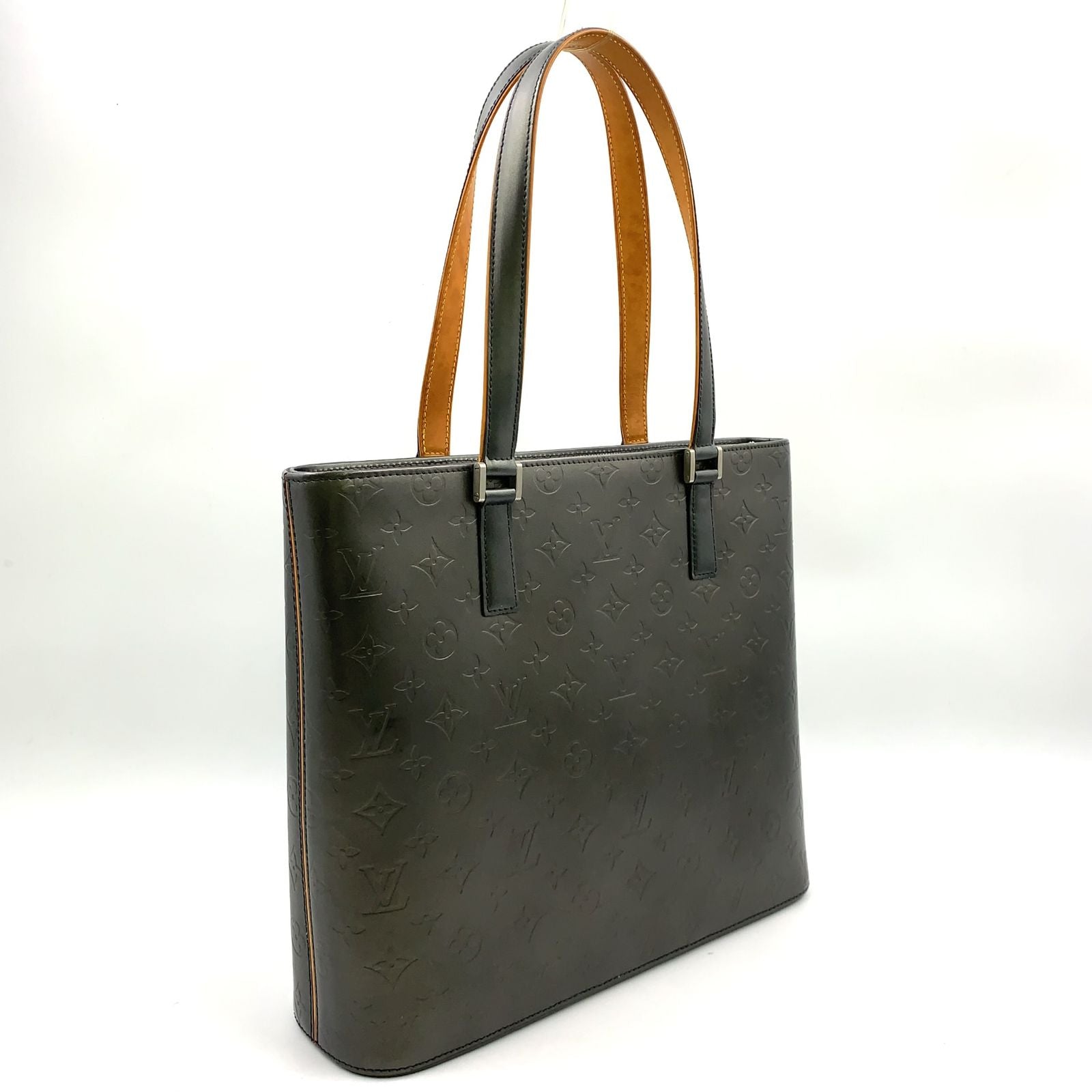 Louis Vuitton Wilwood Monogram Matte Noir Leather Black Tote Silver — view 2
