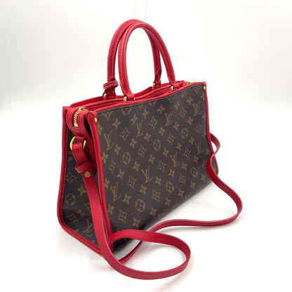 Louis Vuitton Popincourt PM Monogram Rouge Shoulder Bag Leather Brown Red Gold — view 2