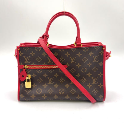 Louis Vuitton Popincourt PM Monogram Rouge Shoulder Bag Leather Brown Red Gold