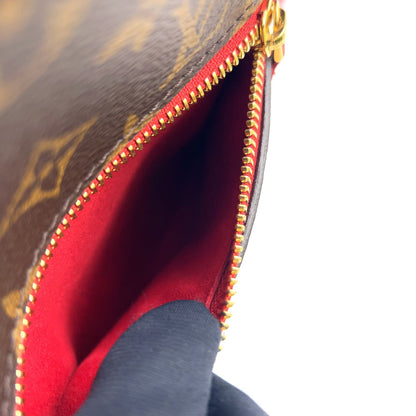 Louis Vuitton Popincourt PM Monogram Rouge Shoulder Bag Leather Brown Red Gold — view 8