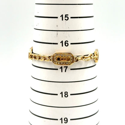 Dior CD Logo Color Stone Clear Gold Bracelet — view 9