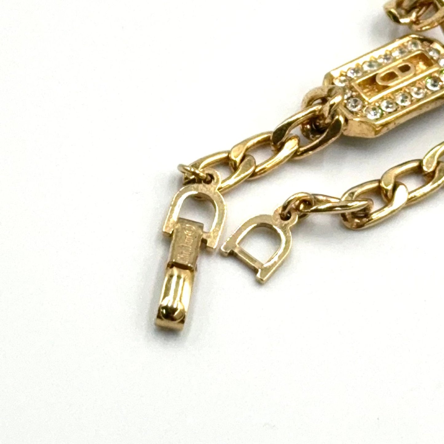 Dior CD Logo Color Stone Clear Gold Bracelet — view 7