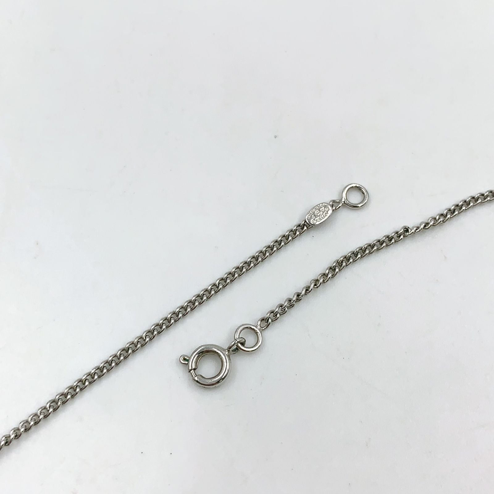 Chanel CC Logo Metal Enamel Off White Silver Necklace — view 7