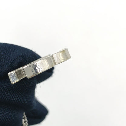 Chanel CC Logo Metal Enamel Off White Silver Necklace — view 9