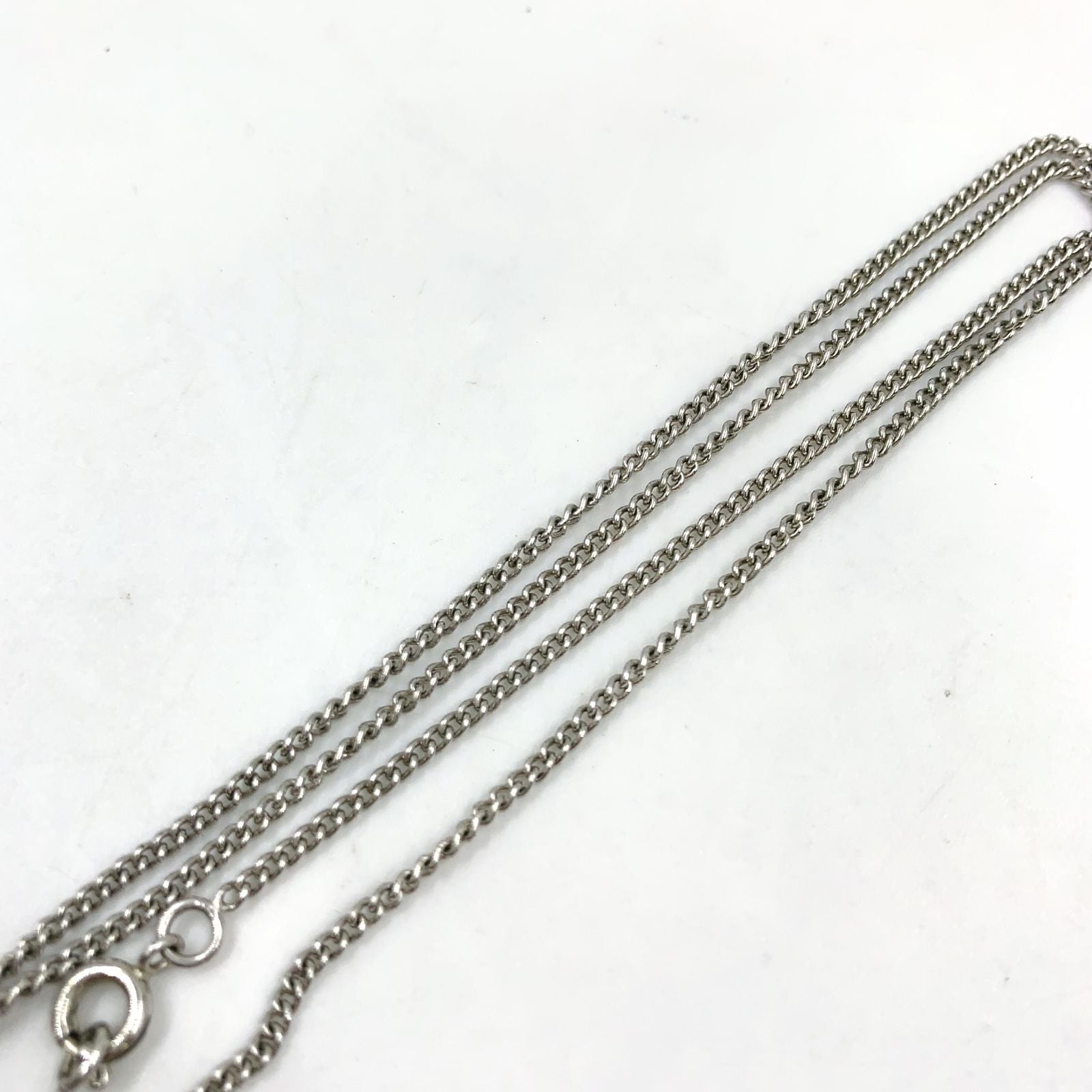 Chanel CC Logo Metal Enamel Off White Silver Necklace — view 5
