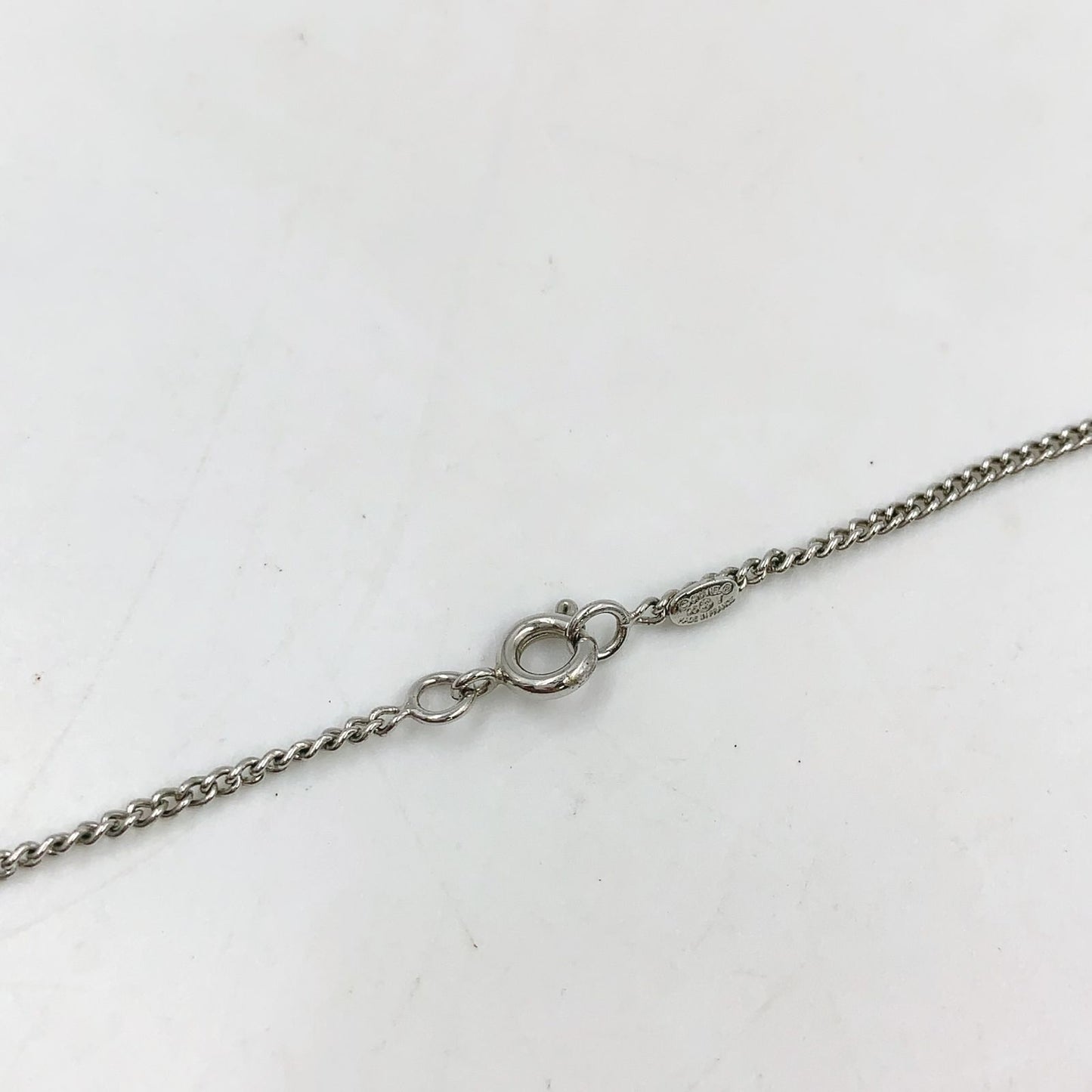 Chanel CC Logo Metal Enamel Off White Silver Necklace — view 6