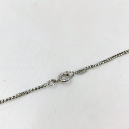 Chanel CC Logo Metal Enamel Off White Silver Necklace — view 6