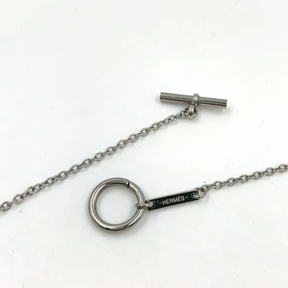 Hermes Cal Zel Buffalo Horn Metal Lacquer Silver Black Necklace — view 8