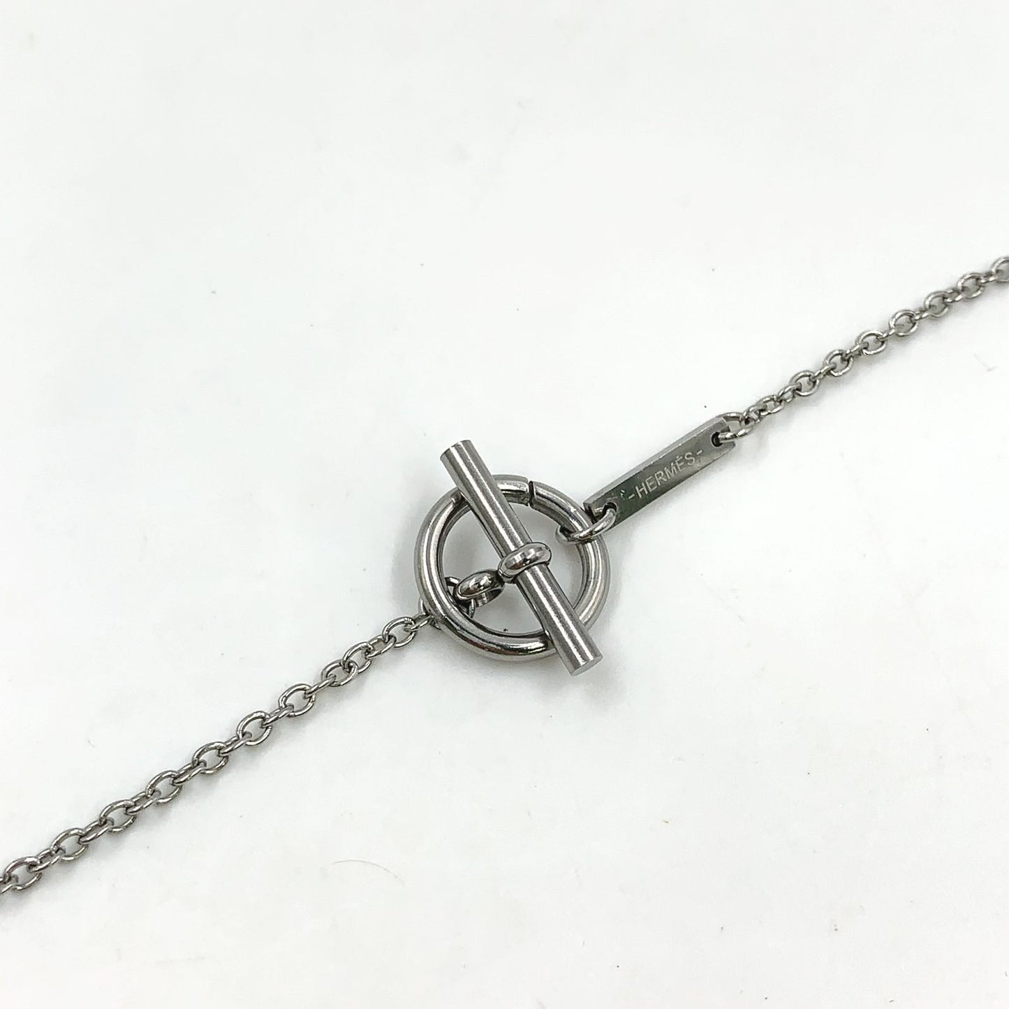 Hermes Cal Zel Buffalo Horn Metal Lacquer Silver Black Necklace — view 7