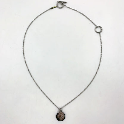 Hermes Cal Zel Buffalo Horn Metal Lacquer Silver Black Necklace — view 3