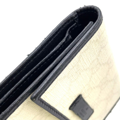 Gucci GG Pattern Leather Black White Trifold Wallet Silver — view 9