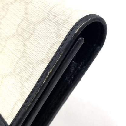Gucci GG Pattern Leather Black White Trifold Wallet Silver — view 8