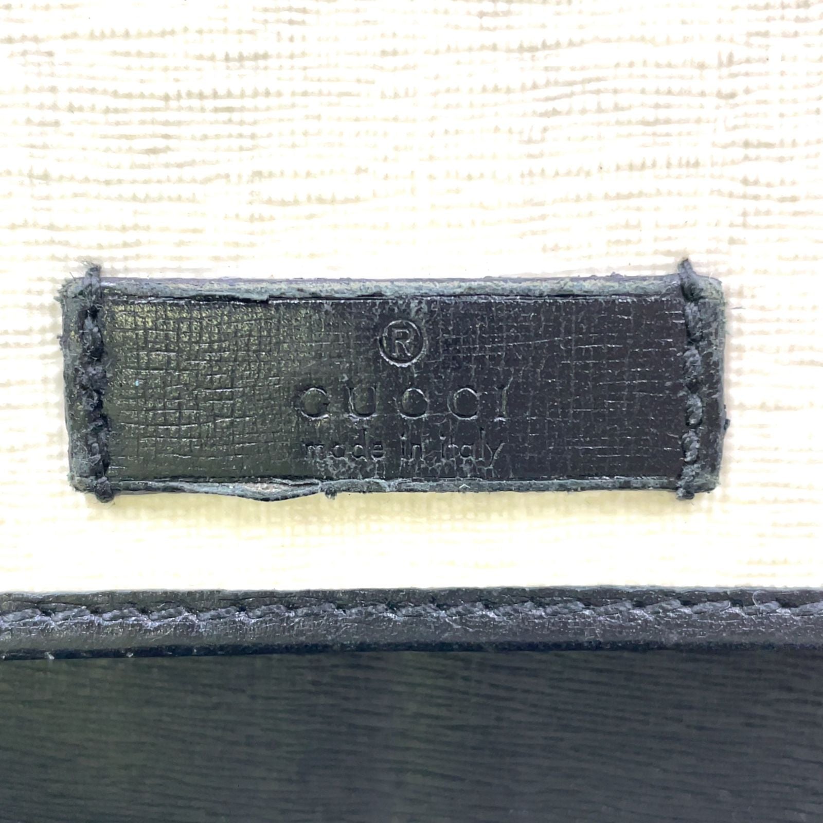 Gucci GG Pattern Leather Black White Trifold Wallet Silver — view 4