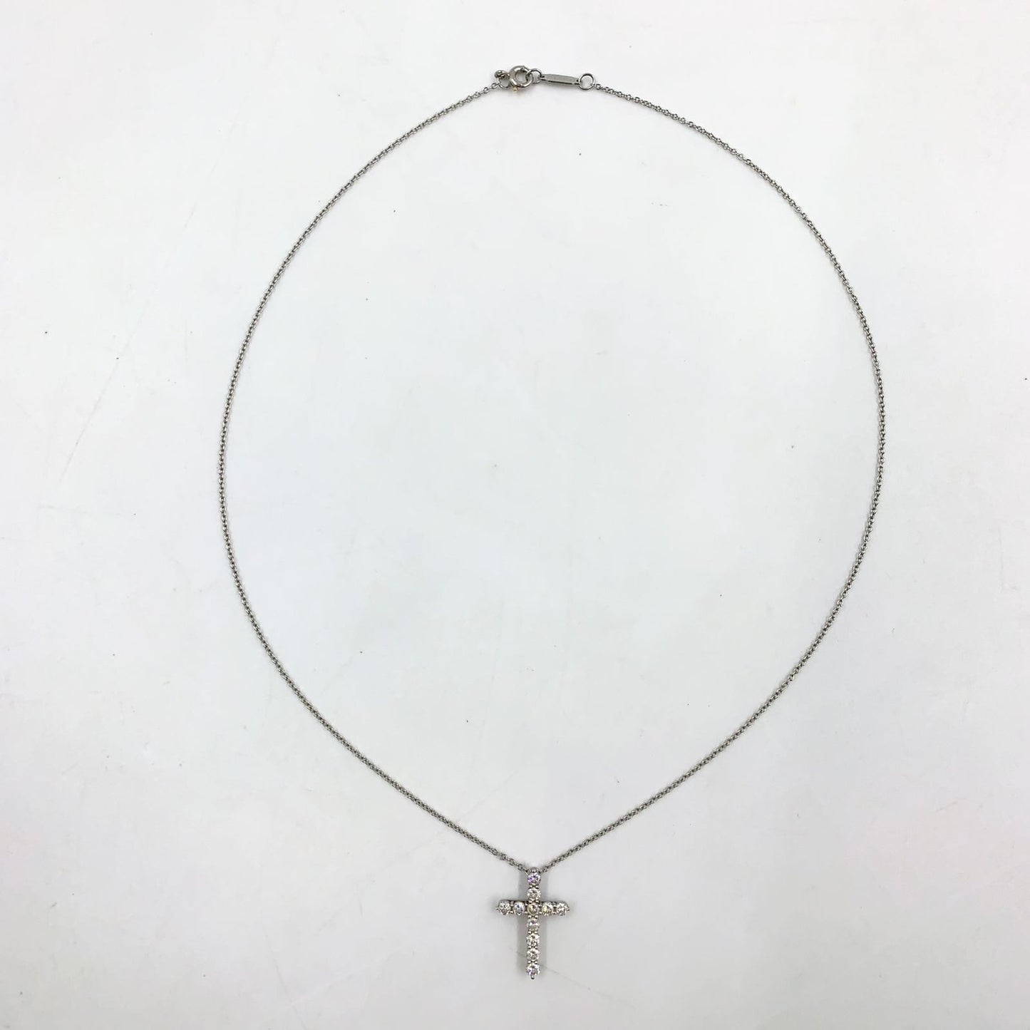 Tiffany & Co Diamond Cross Platinum Necklace — view 3