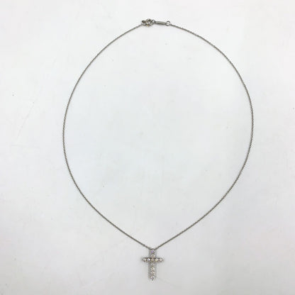 Tiffany & Co Diamond Cross Platinum Necklace — view 3