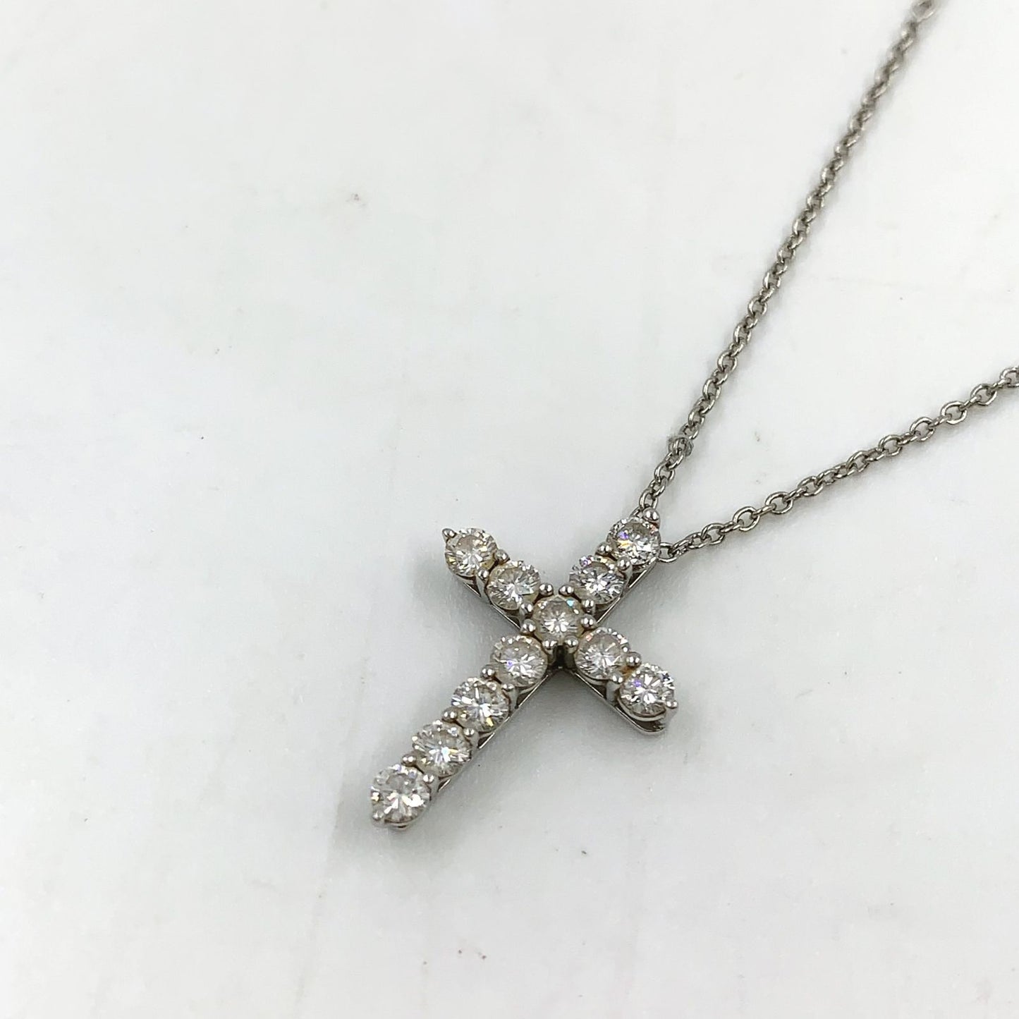 Tiffany & Co Diamond Cross Platinum Necklace