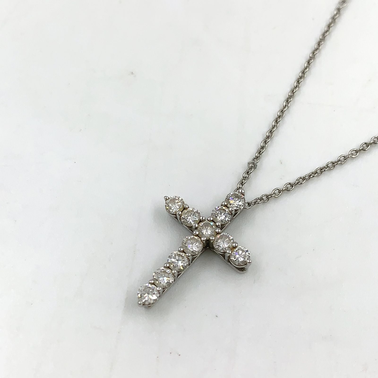 Tiffany & Co Diamond Cross Platinum Necklace