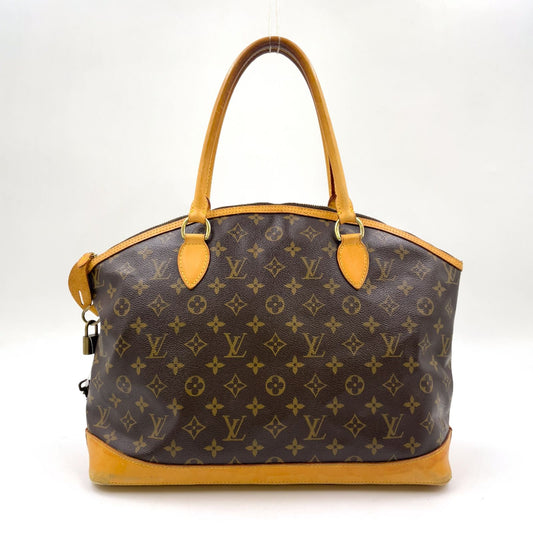 Louis Vuitton Rock It Horizontal Monogram Leather Brown Light Tote Gold
