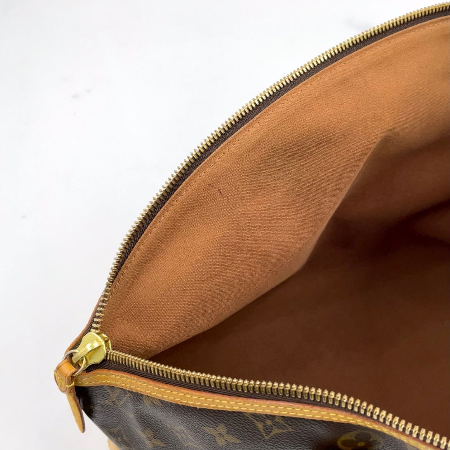 Louis Vuitton Rock It Horizontal Monogram Leather Brown Light Tote Gold — view 9