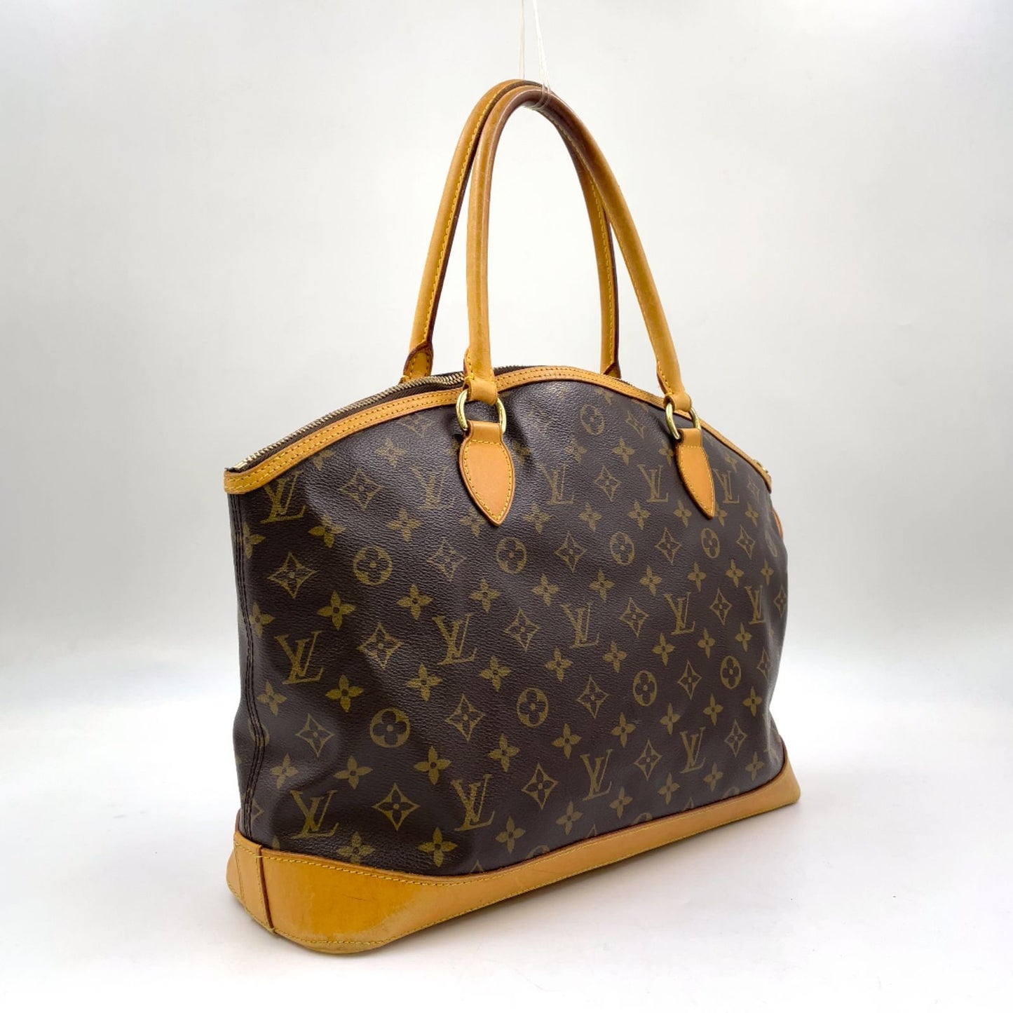 Louis Vuitton Rock It Horizontal Monogram Leather Brown Light Tote Gold — view 2