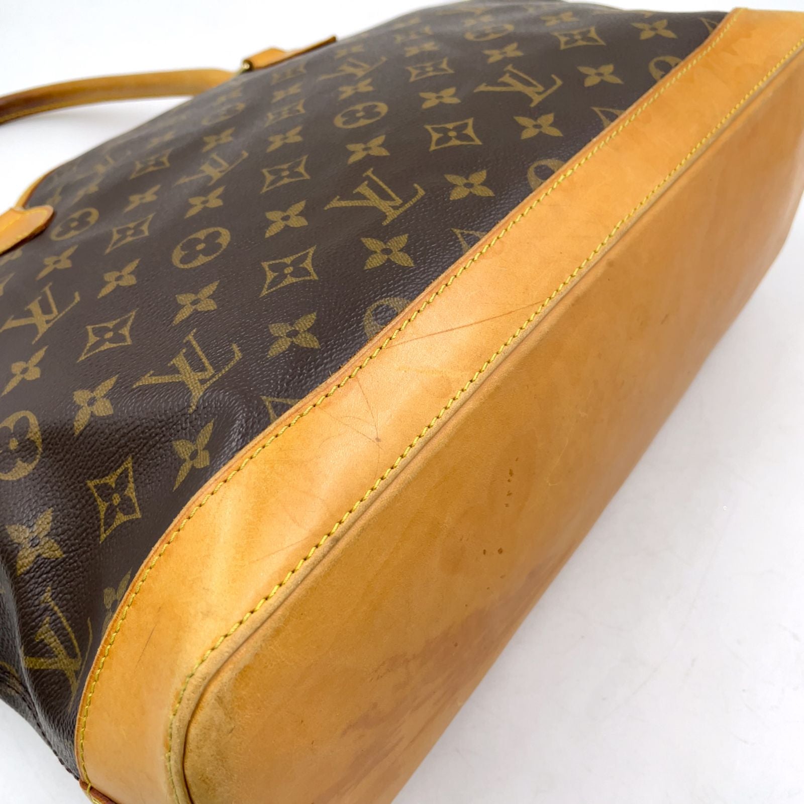 Louis Vuitton Rock It Horizontal Monogram Leather Brown Light Tote Gold — view 8