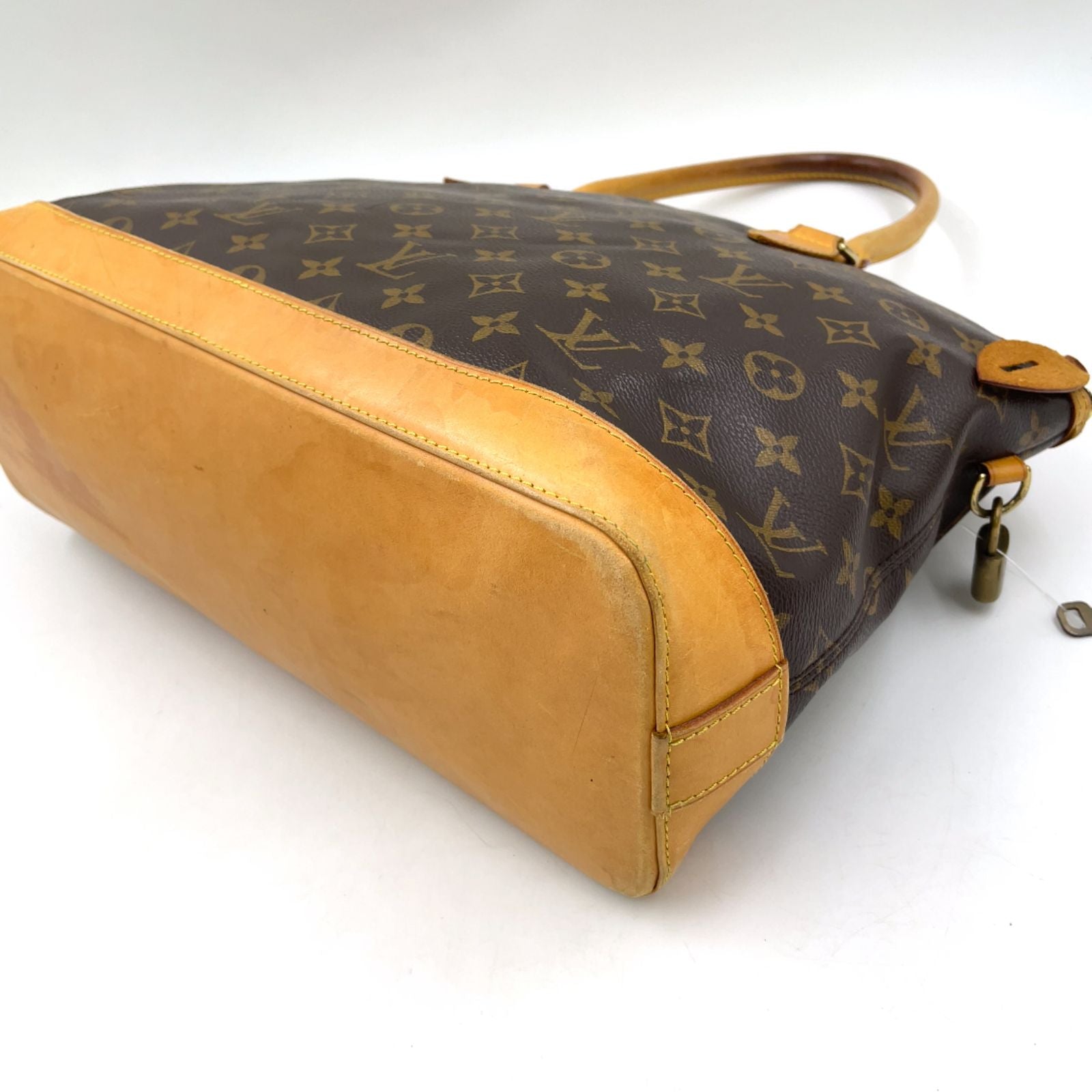 Louis Vuitton Rock It Horizontal Monogram Leather Brown Light Tote Gold — view 7