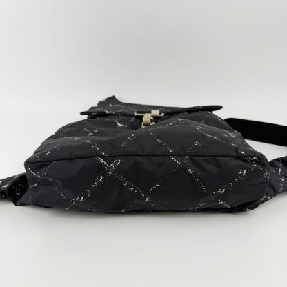 Chanel CC Logo Vintage Travel Line Backpack Black Nylon — view 6