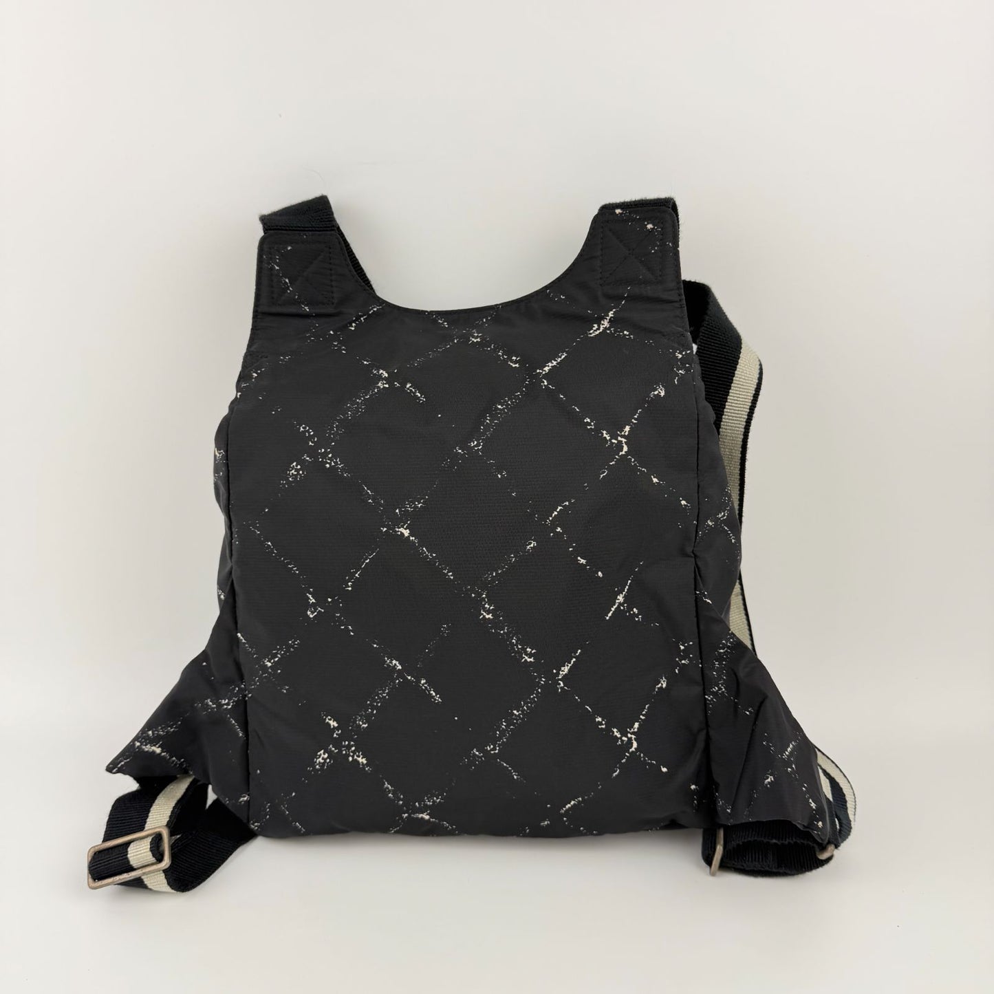 Chanel CC Logo Vintage Travel Line Backpack Black Nylon — view 3