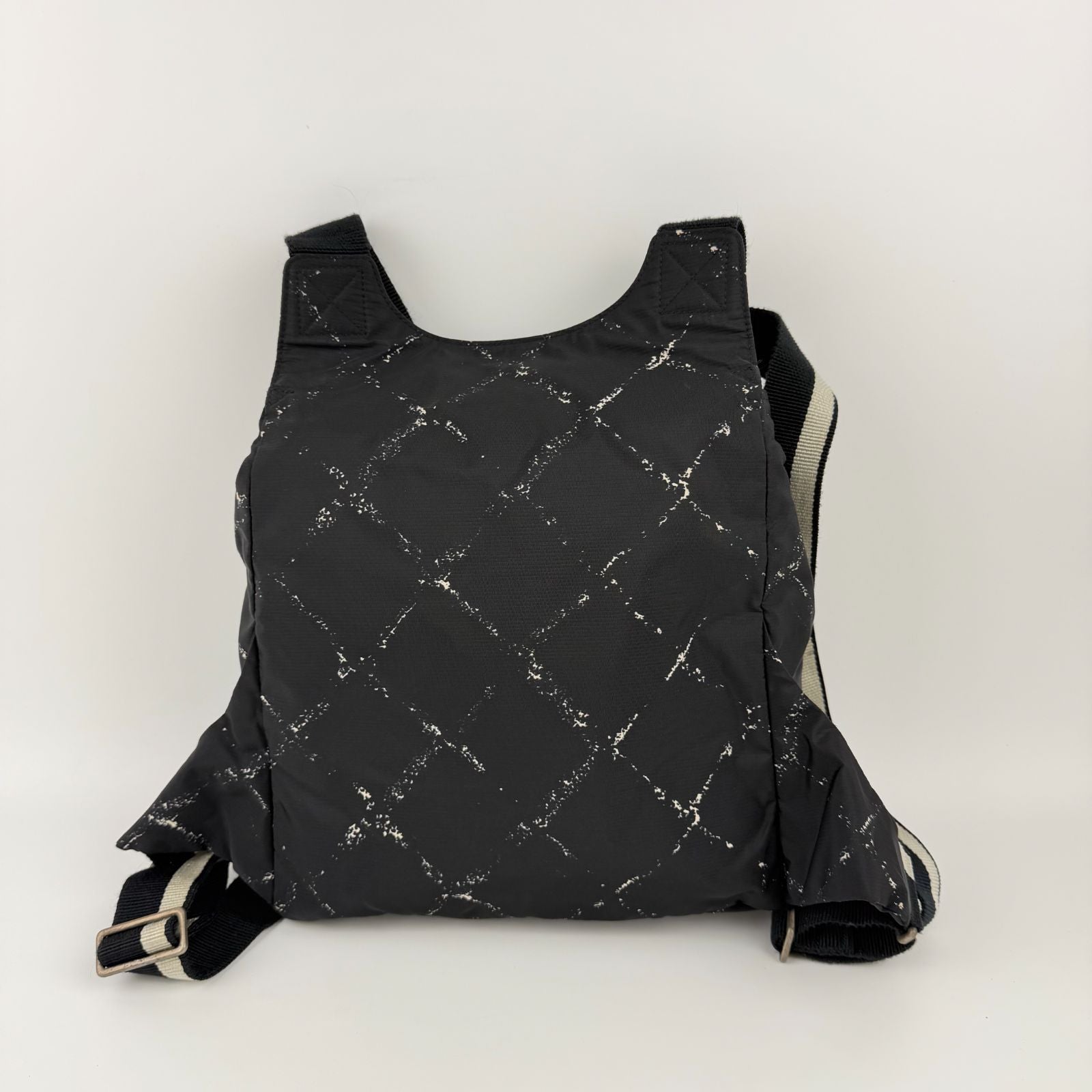 Chanel CC Logo Vintage Travel Line Backpack Black Nylon — view 3