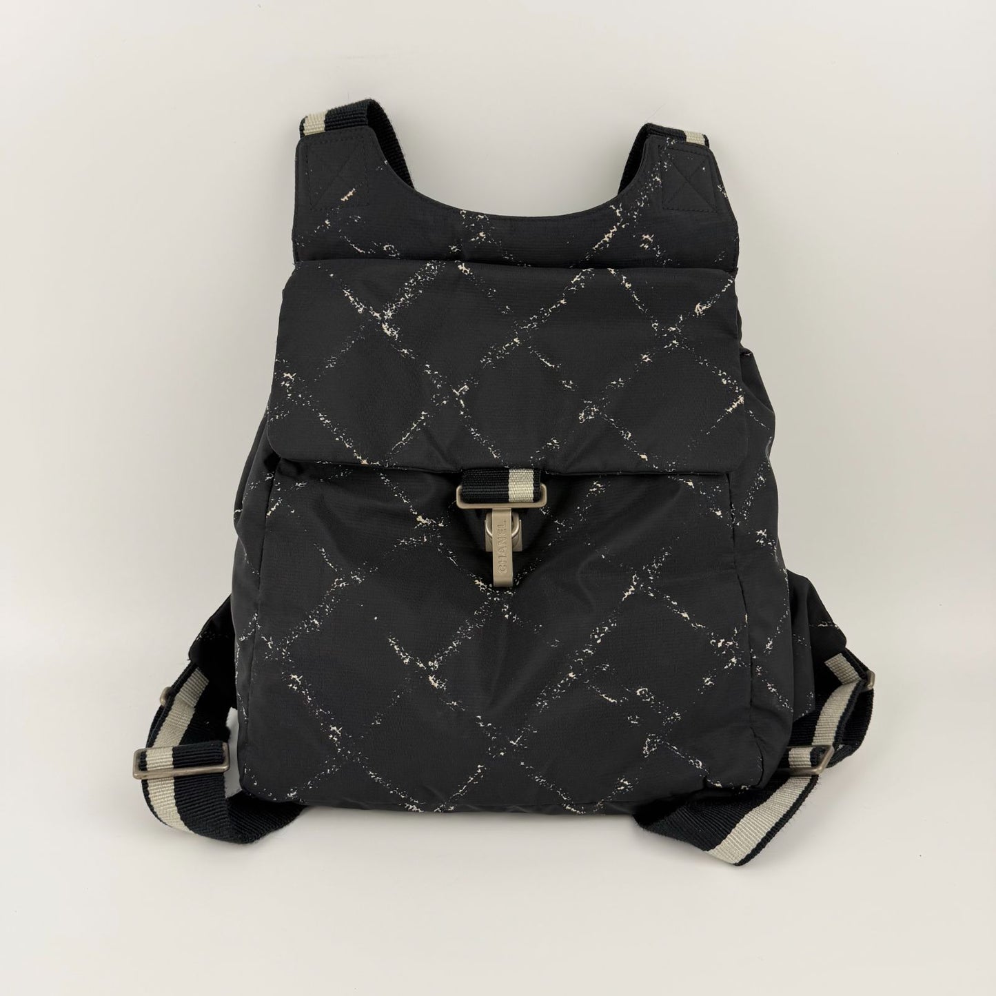 Chanel CC Logo Vintage Travel Line Backpack Black Nylon — view 2