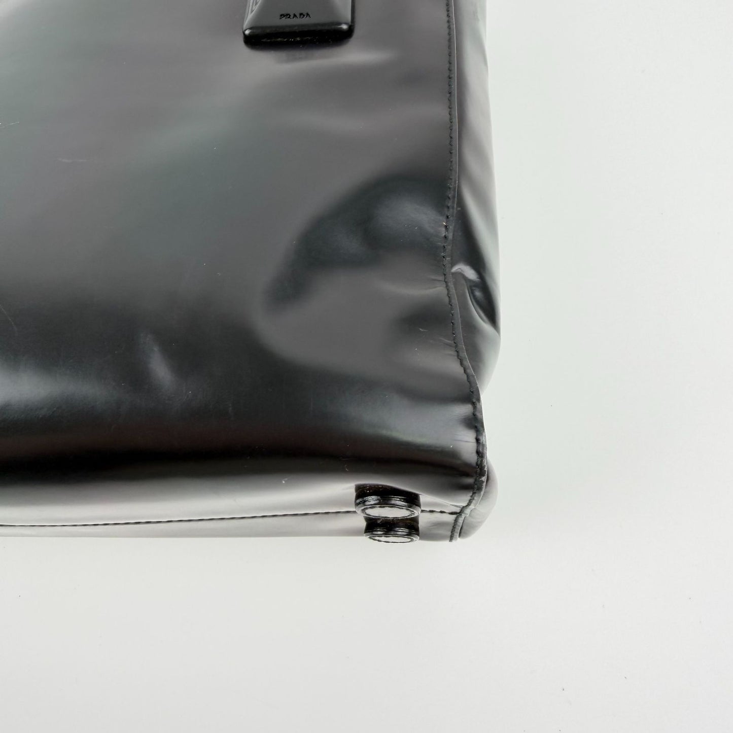 Prada Tote Black Enamel Vintage — view 8