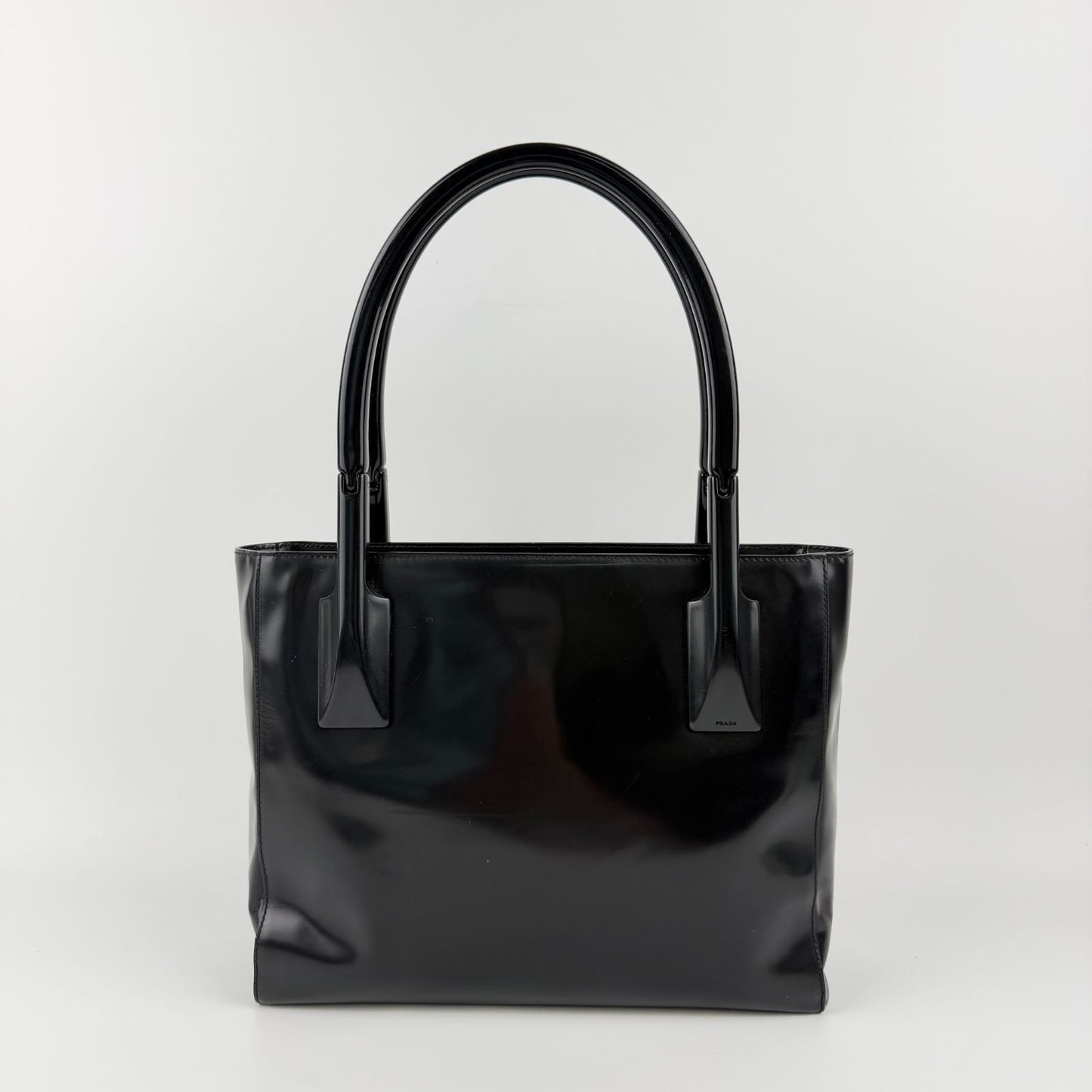 Prada Tote Black Enamel Vintage — view 2
