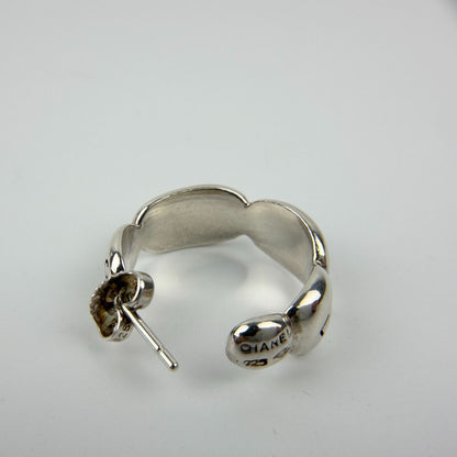Chanel CC Logo Earrings 925 Sterling Silver Vintage — view 8