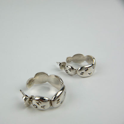 Chanel CC Logo Earrings 925 Sterling Silver Vintage