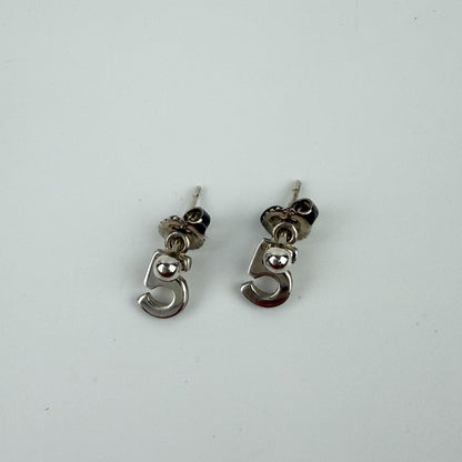 Chanel CC Logo Earrings 925 Sterling Silver Vintage