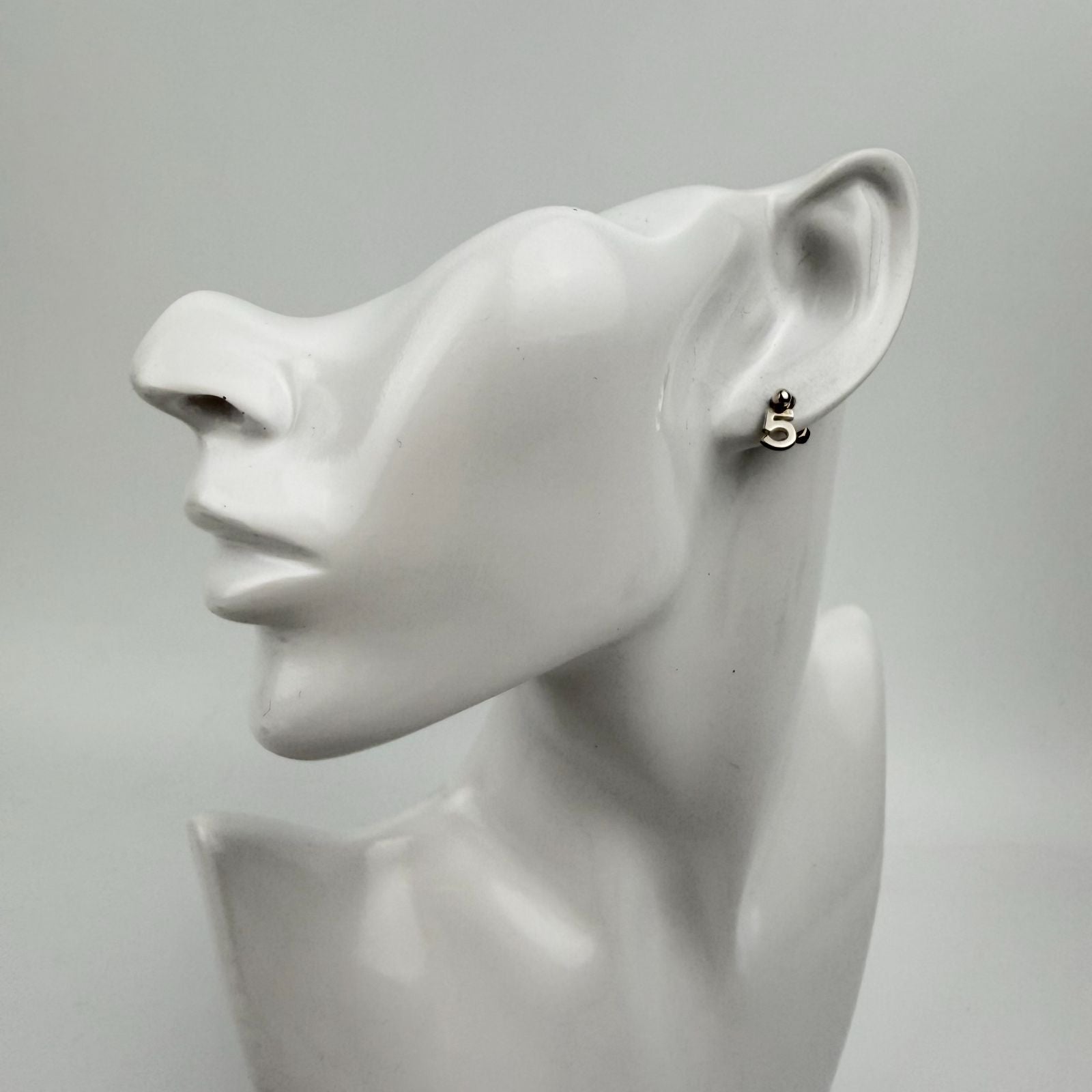 Chanel CC Logo Earrings 925 Sterling Silver Vintage — view 2
