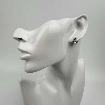 Chanel CC Logo Earrings 925 Sterling Silver Vintage — view 2