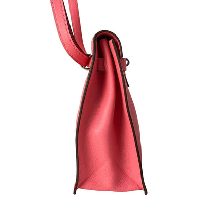 Hermes Shoulder Bag Kelly Dance Rose Azalea Silver Strap Removable — view 2