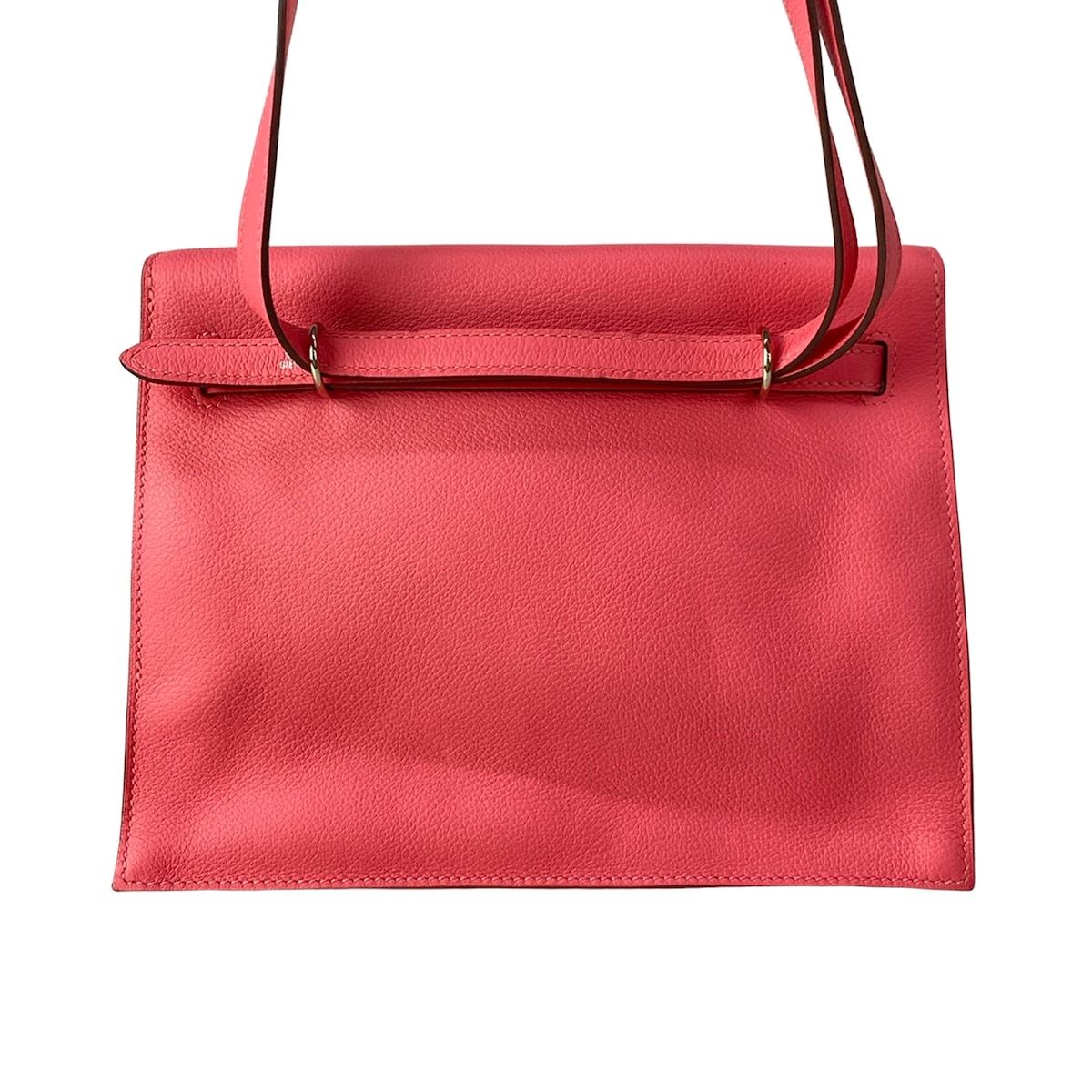 Hermes Shoulder Bag Kelly Dance Rose Azalea Silver Strap Removable — view 3