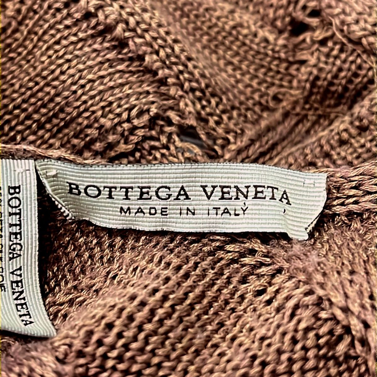 Bottega Veneta Shawl Brown Cotton Silk Scarf — view 2