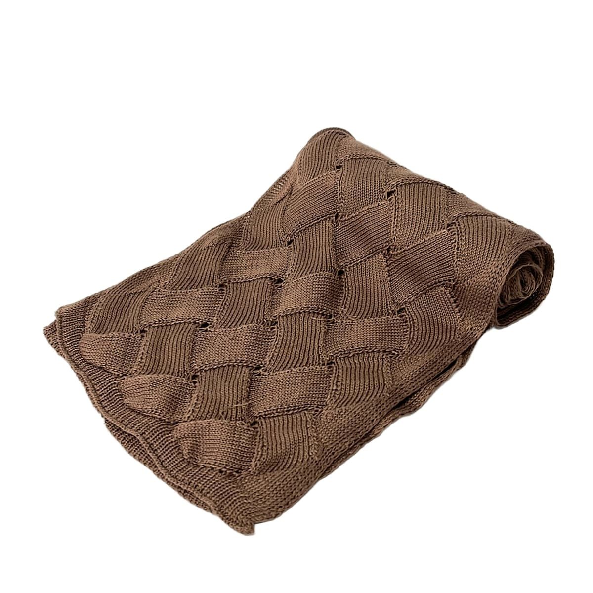 Bottega Veneta Shawl Brown Cotton Silk Scarf