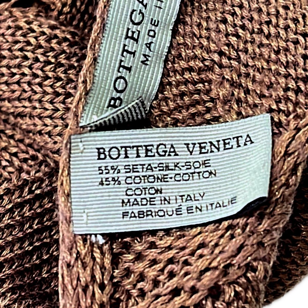 Bottega Veneta Shawl Brown Cotton Silk Scarf — view 3