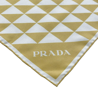 Prada Scarf White Gold Triangle Logo — view 4