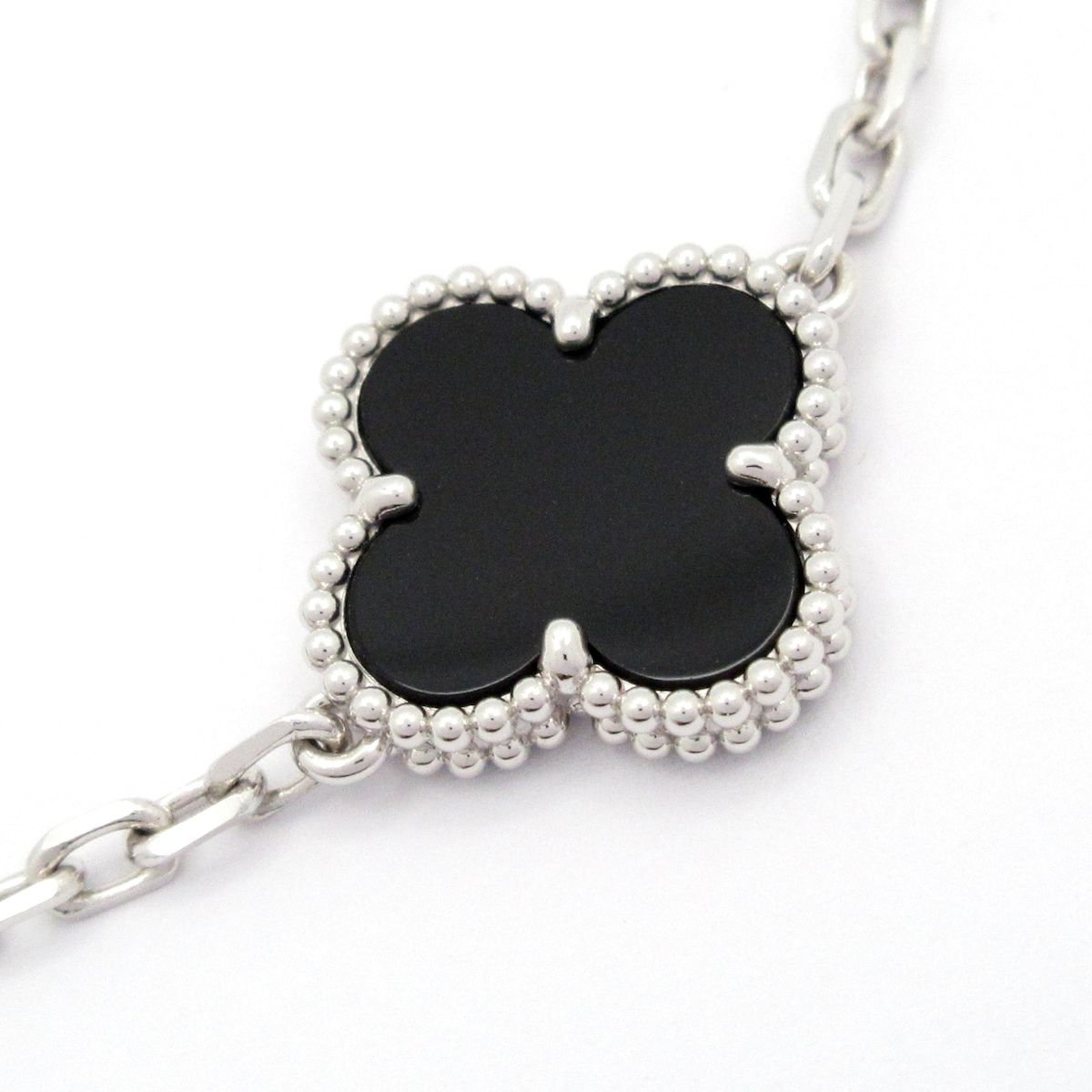 Van Cleef & Arpels Bracelet Vintage Alhambra 18k White Gold Black Diamond — view 6